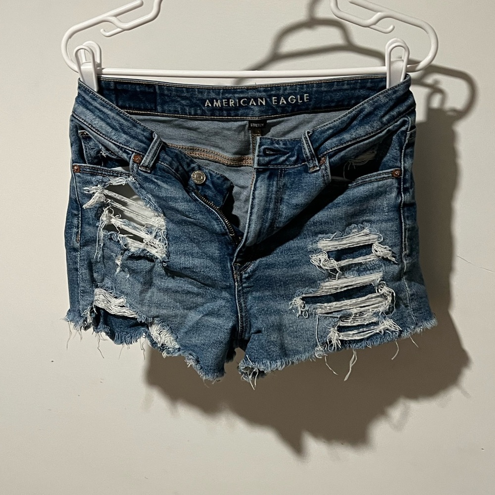 American Eagle Outfitters Ripped Blue Jean Shorts